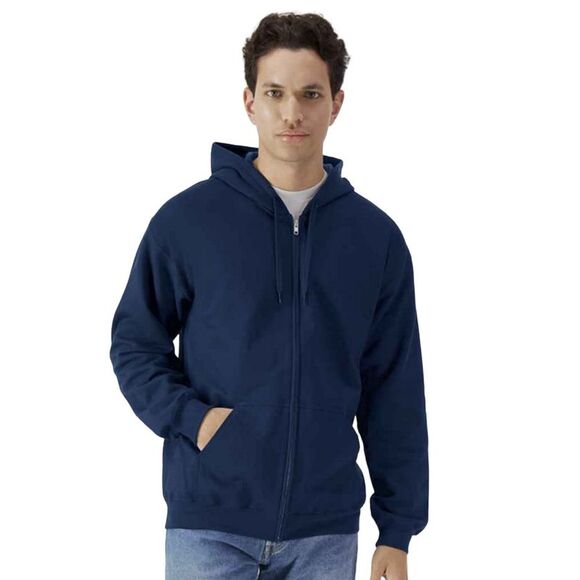 Gildan Mens Midweight Soft Touch Full Zip Hoodie / Navy